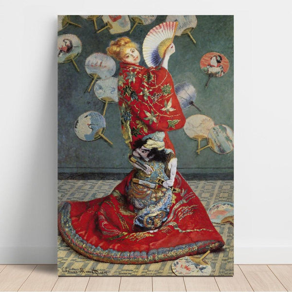 Reproduktion af maleriet Camille Monet-maleri i japansk kostume - Claude Monet