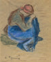 siddende bonde - Camille Pissarro — visning af kunstværket