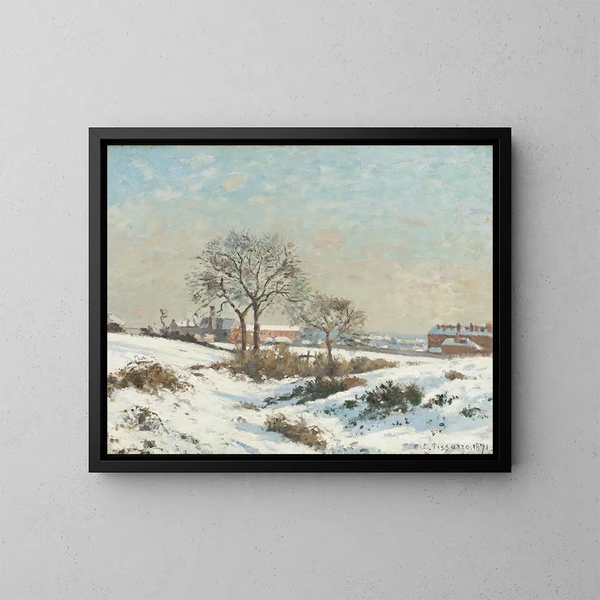 Landskab med sne i South Norwood - Camille Pissarro — indrammet kunstværk på væggen