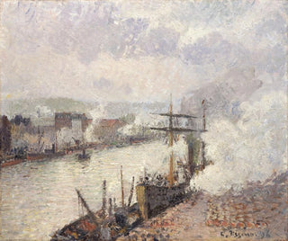Camille Pissarro - Steamboats in the Port of Rouen.webp