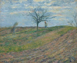 Camille Pissarro - Terre laboure en hiver avec un homme portant un fagot.webp