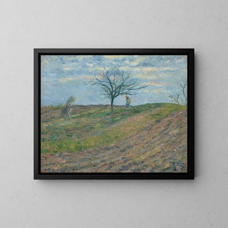 Camille Pissarro - Terre laboure en hiver avec un homme portant un fagot.webp