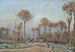 maleriet La Route de Versailles Louveciennes Gelée Matinale - Camille Pissarro — visning af kunstværket