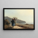 to kvinder, der snakker ved havet, Saint Thomas - Camille Pissarro — indrammet kunstværk på væggen
