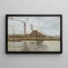 Fabrik Saint-Ouen-l'Aumône Oise-floden - Camille Pissarro — indrammet kunstværk på væggen