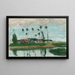 Landsby ved en dam - Camille Pissarro — indrammet kunstværk på væggen