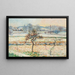 Vue sur le village de Bazincourt sous la neige - Camille Pissarro — indrammet kunstværk på væggen