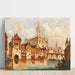 Reproduktion af maleriet af Canal nær Strasbourg Domkirke af Ferdinand Lepie