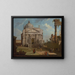 Un caprice med kirken Reddende Kristus - Canaletto — indrammet kunstværk på væggen