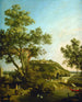 Landskab engelsk Capriccio med et palads - Canaletto — visning af kunstværket