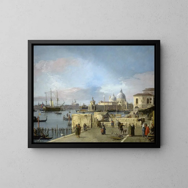 Entréen til Grand Canal fra Molo, Venedig - Canaletto — indrammet kunstværk på væggen