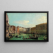 maleriet Le Grand Canal, Venedig, set mod syd mod Rialto-broen - Canaletto — indrammet kunstværk på væggen