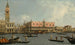 Le Molo med Piazzetta og Dogepaladset set fra Bacino - Canaletto — visning af kunstværket