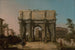 Vue af Konstantinsbuen med Colosseum - Canaletto — visning af kunstværket