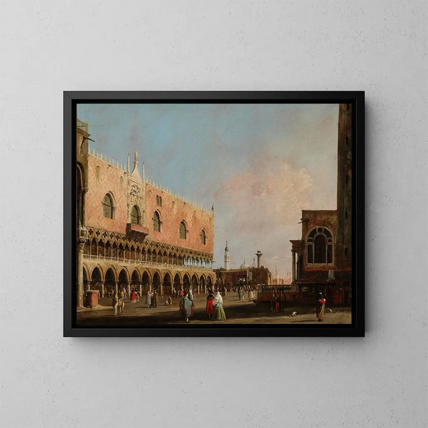 Vue de la Piazzetta San Marco vers le sud - Canaletto — indrammet kunstværk på væggen