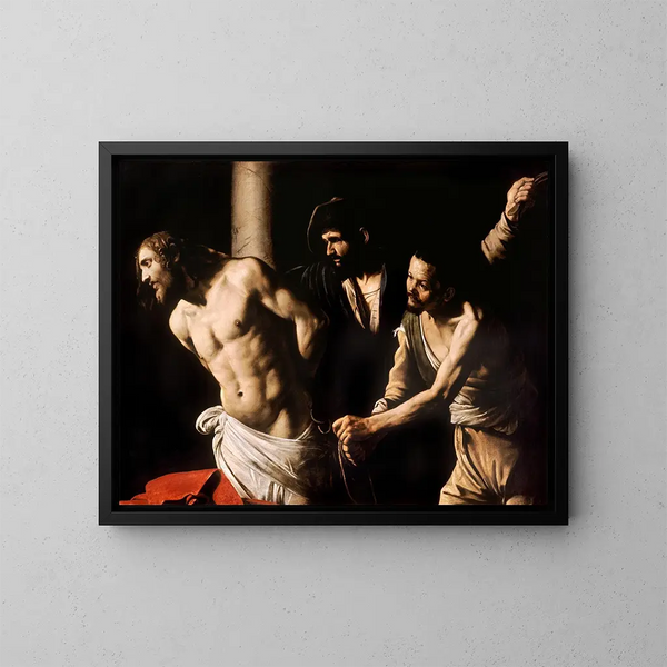 Christ ved søjlen - Caravaggio — indrammet kunstværk på væggen