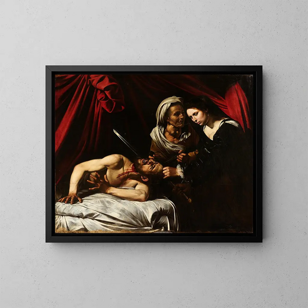 Judith decapitant Holofernes - Caravaggio — indrammet kunstværk på væggen