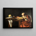 Sankt Jerome, der skriver - Caravaggio — indrammet kunstværk på væggen