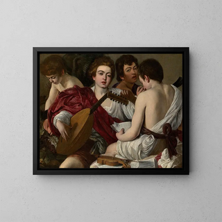 De Musikere - Le Caravage — indrammet kunstværk på væggen