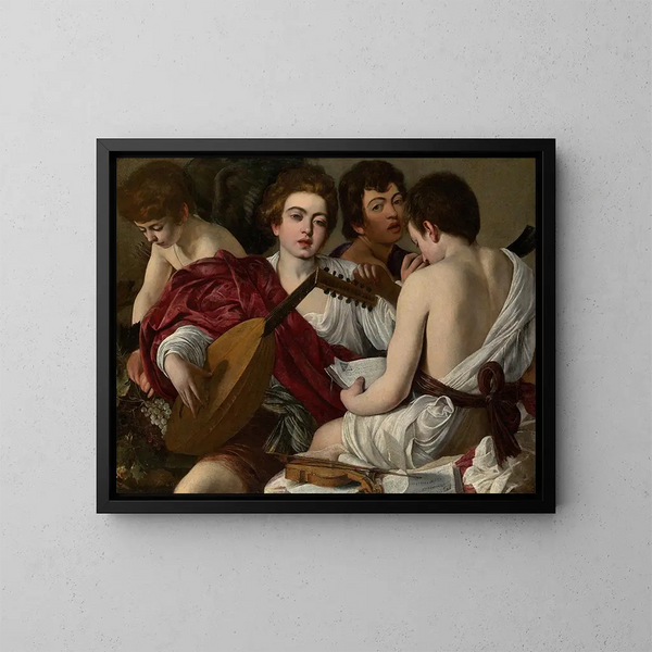 De Musikere - Le Caravage — indrammet kunstværk på væggen