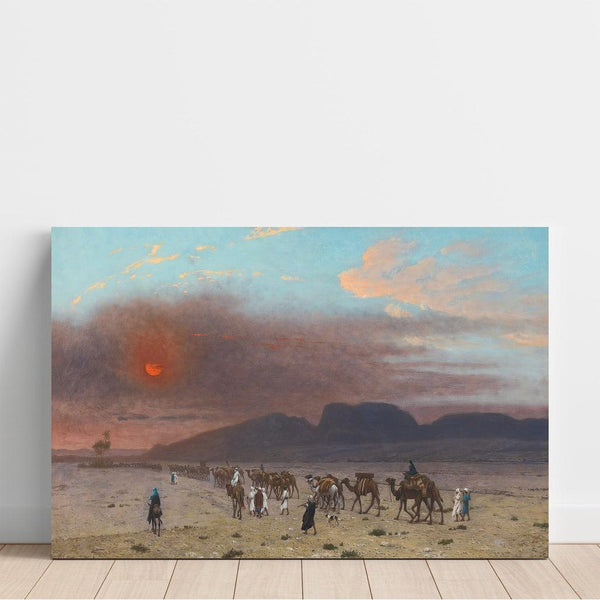 Reproduktion af maleriet Caravane i ørkenen - Jean-Léon Gérôme