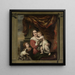 Caritas Joanna de Geer 1629-1691 med sine børn Cécilia Trip 1660-1728 og Laurens Trip født i 1662 - Ferdinand Bol — indrammet kunstværk på væggen