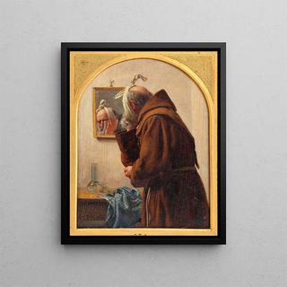 Carl Bloch - A monk examines himself in a mirror.webp