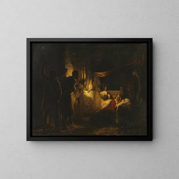 Adoration des bergers - Carl Bloch — indrammet kunstværk på væggen