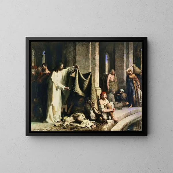 Le Christ guérissant à la piscine de Bethesda - Carl Bloch — indrammet kunstværk på væggen