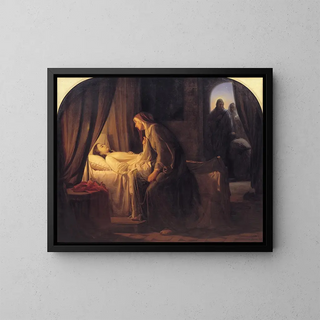 La fille de Jaïrus - Carl Bloch — indrammet kunstværk på væggen