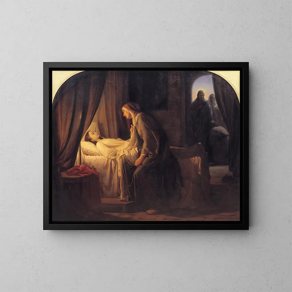 La fille de Jaïrus - Carl Bloch — indrammet kunstværk på væggen