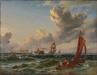 Parti de la mer de Øresund med Kronborg - Carl Frederik Sørensen — visning af kunstværket