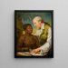 dobbeltportræt af Carl Bernhard Wadström 1746-1799 og prins Peter Panah - Carl Frederik von Breda — indrammet kunstværk på væggen