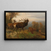 Troupeau de cerfs rouges - Carl Friedrich Deiker — indrammet kunstværk på væggen