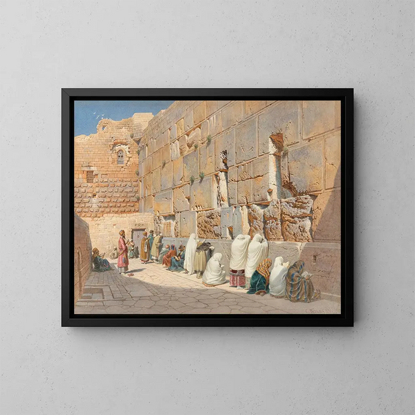 Le Mur des Lamentations i Jerusalem - Carl Friedrich Heinrich Werner — indrammet kunstværk på væggen