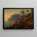Solnedgang over Capri - Carl Friedrich Seiffert — indrammet kunstværk på væggen