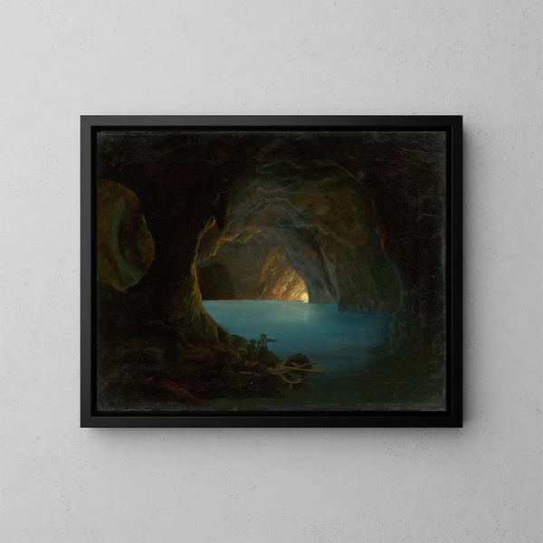 La Grotte Bleue à Capri - Carl Friedrich Seiffert — indrammet kunstværk på væggen