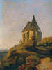 Kirkeruin af Carl Geyling, gotisk kirke på et fremspring