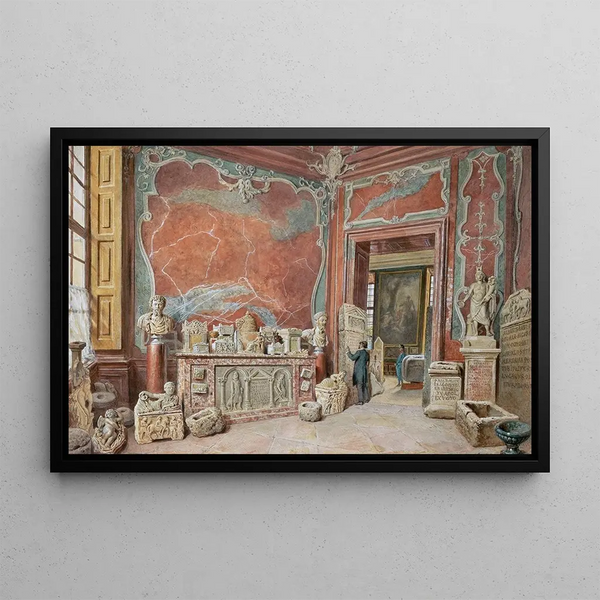 Carl Goebel the younger - Das Marmorkabinett mit den Antiken.webp