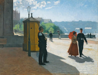 Soldater foran Nationalmuseum i Stockholm - Carl Hedelin — visning af kunstværket