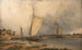Péniches sur les rives de l'Elbe - Carl Julius von Leypold — visning af kunstværket