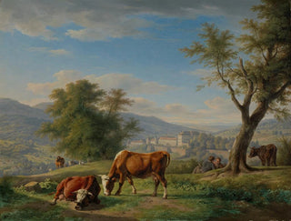 Carl Kuntz - Weidende Tiere in Landschaft bei BadenBaden.webp