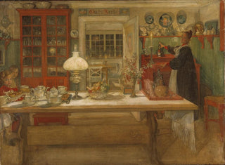 Forberedelse til en kamp - Carl Larsson — visning af kunstværket
