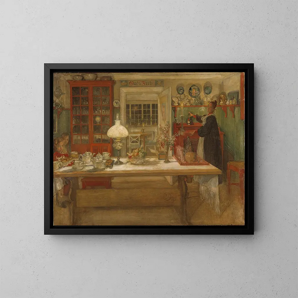 Forberedelse til en kamp - Carl Larsson — indrammet kunstværk på væggen