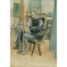 Image spejl med Brita - Carl Larsson — visning af kunstværket