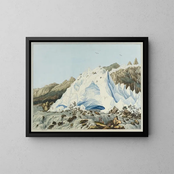 Vue de la source de l'Arveron - Carl Ludwig Hackert — indrammet kunstværk på væggen