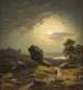 Landskabsmaleri ved månelys - Carl Ludwig Scheins — visning af kunstværket