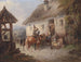 Uhlans autrichiens foran en gård - Carl Martin Ebersberg — visning af kunstværket