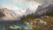 Vue over Zugspitze-bjerget og Eibsee-søen - Carl Millner — visning af kunstværket