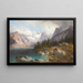 Vue over Zugspitze-bjerget og Eibsee-søen - Carl Millner — indrammet kunstværk på væggen